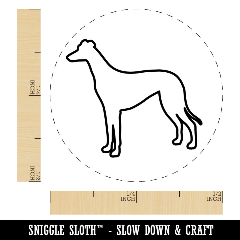 Greyhound Dog Outline Self-Inking Rubber Stamp for Stamping Crafting Planners