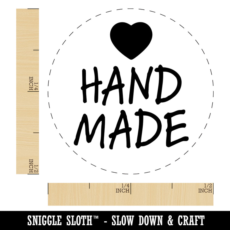 Hand Made Stacked with Heart Self-Inking Rubber Stamp for Stamping Crafting Planners