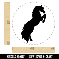 Horse Rearing on Hind Legs Solid Self-Inking Rubber Stamp for Stamping Crafting Planners