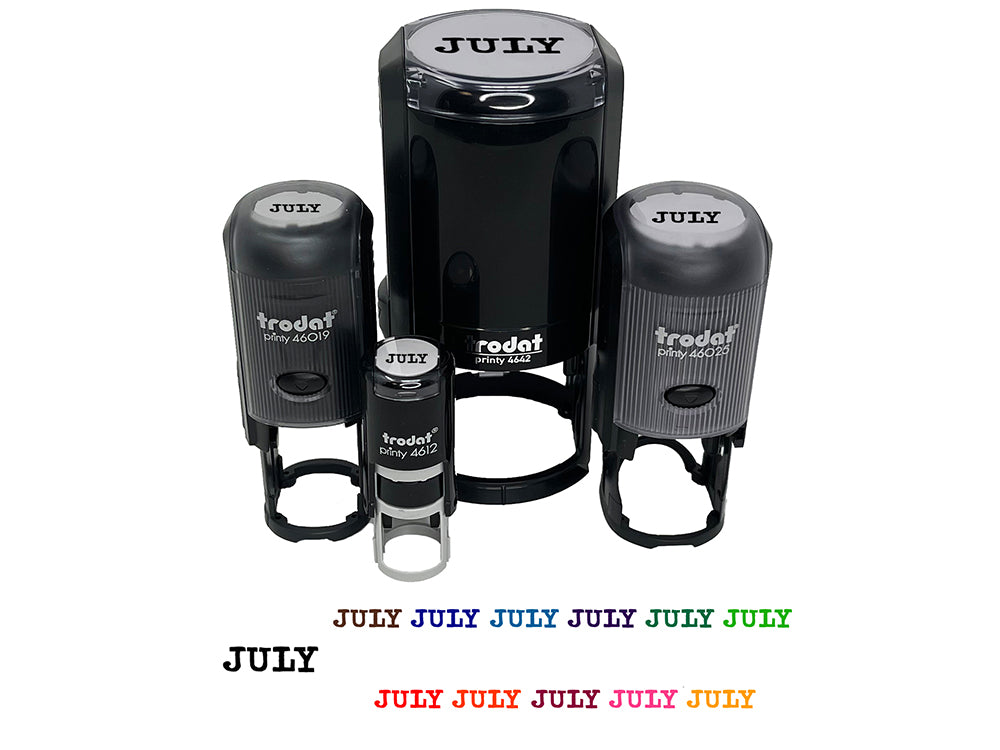 July Month Calendar Fun Text Self-Inking Rubber Stamp for Stamping Crafting Planners