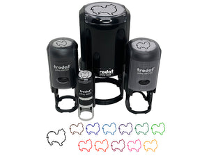 Long Coat Chihuahua Dog Outline Self-Inking Rubber Stamp for Stamping Crafting Planners