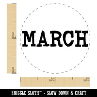 March Month Calendar Fun Text Self-Inking Rubber Stamp for Stamping Crafting Planners