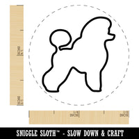 Miniature Poodle Dog Outline Self-Inking Rubber Stamp for Stamping Crafting Planners