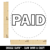 Paid Bold Text Outline Self-Inking Rubber Stamp for Stamping Crafting Planners