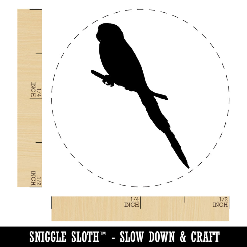 Parakeet on Branch Bird Solid Self-Inking Rubber Stamp for Stamping Crafting Planners