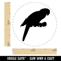 Parrot on Branch Bird Sketch Solid Self-Inking Rubber Stamp for Stamping Crafting Planners