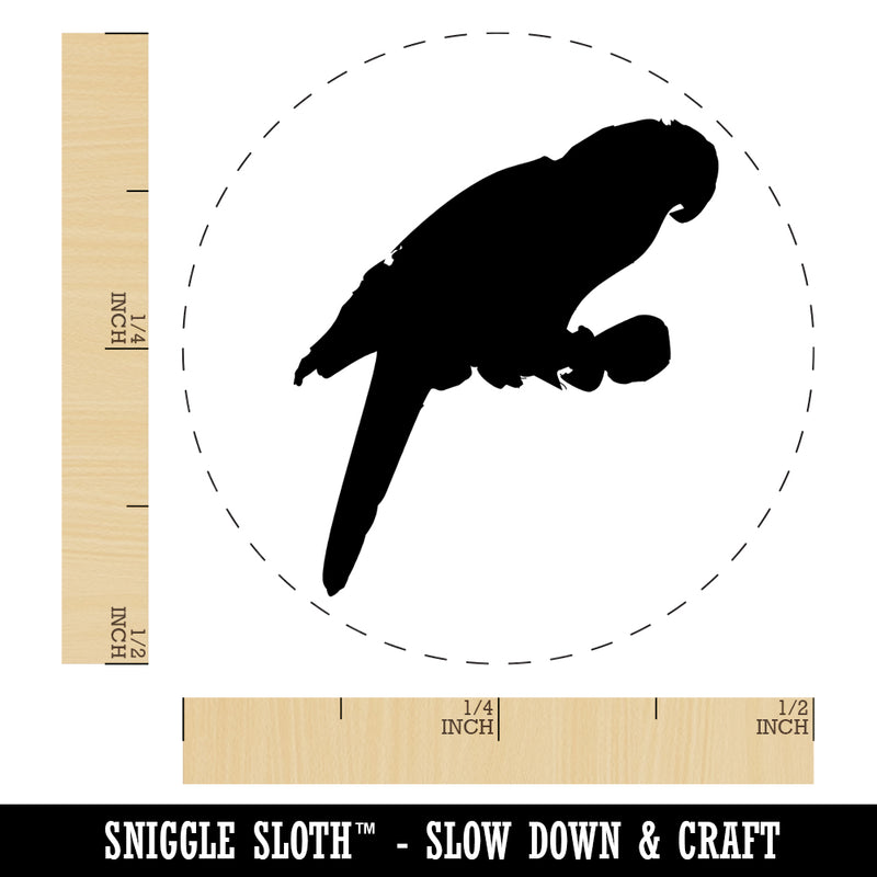 Parrot on Branch Bird Sketch Solid Self-Inking Rubber Stamp for Stamping Crafting Planners