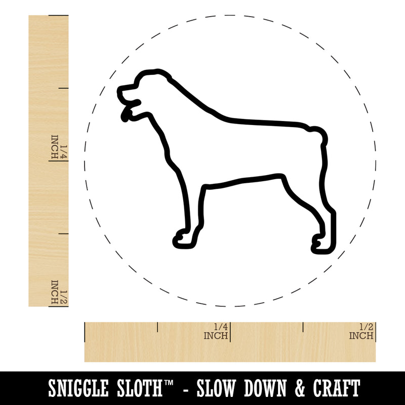 Rottweiler Dog Outline Self-Inking Rubber Stamp for Stamping Crafting Planners