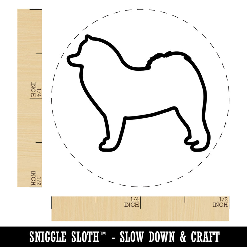 Samoyed Dog Outline Self-Inking Rubber Stamp for Stamping Crafting Planners