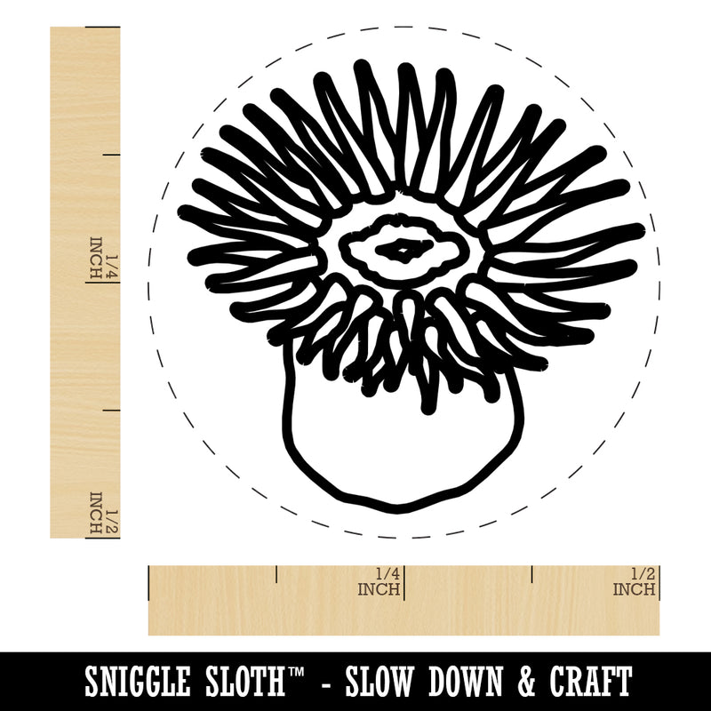 Sea Anemone with Tentacles Mouth Ocean Self-Inking Rubber Stamp for Stamping Crafting Planners