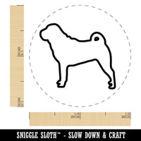 Shar-Pei Dog Outline Self-Inking Rubber Stamp for Stamping Crafting Planners