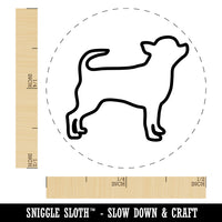 Smooth Coat Chihuahua Apple Head Dog Outline Self-Inking Rubber Stamp for Stamping Crafting Planners