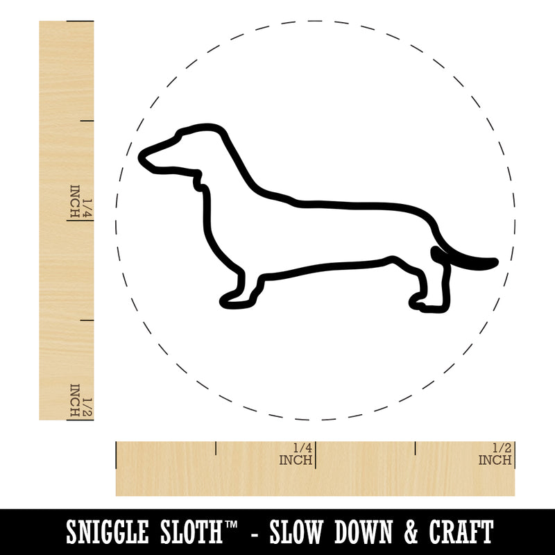 Smooth Haired Dachshund Dog Outline Self-Inking Rubber Stamp for Stamping Crafting Planners