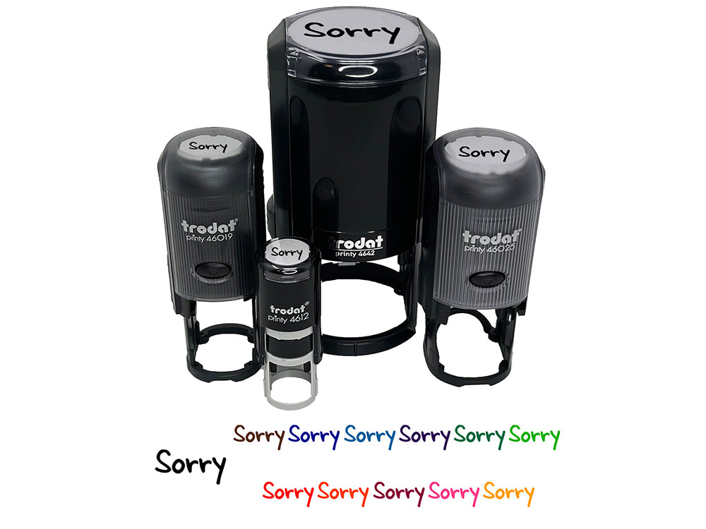 Sorry Text Self-Inking Rubber Stamp for Stamping Crafting Planners