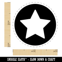 Star in Circle Self-Inking Rubber Stamp for Stamping Crafting Planners