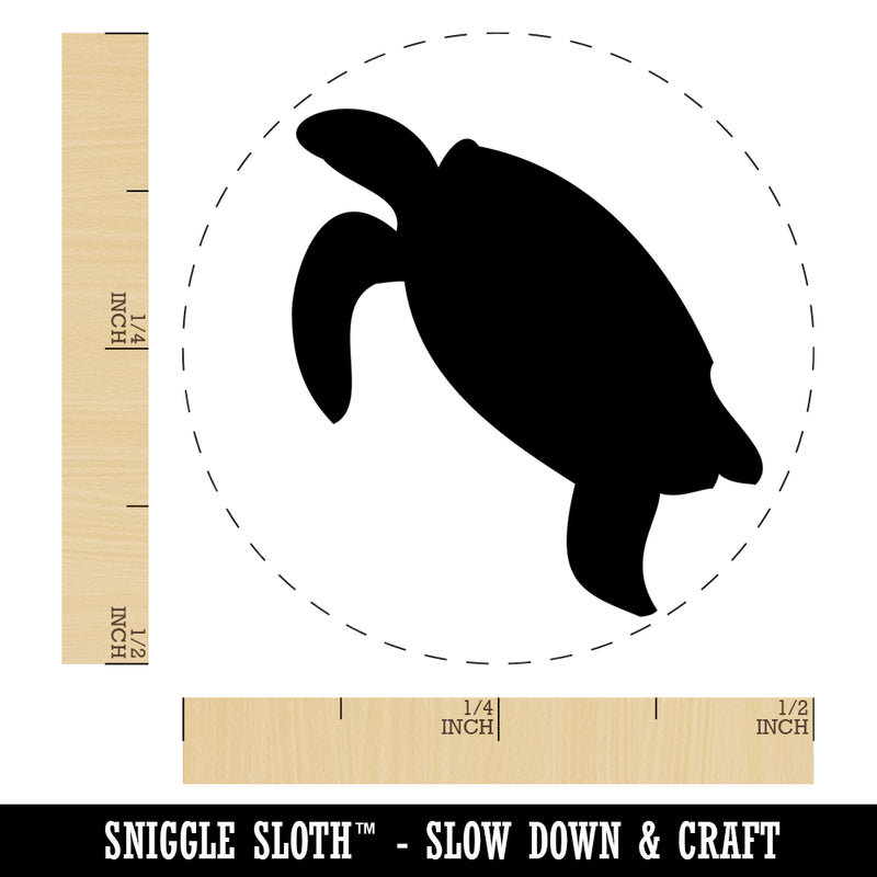 Turtle Swimming Solid Self-Inking Rubber Stamp for Stamping Crafting Planners