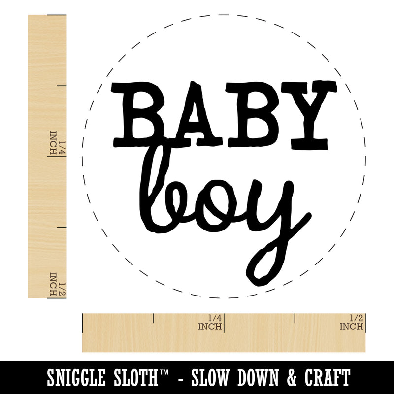 Baby Boy Fun Text Self-Inking Rubber Stamp for Stamping Crafting Planners