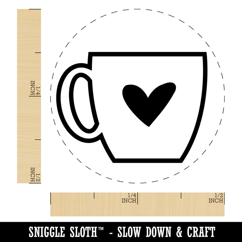 Coffee Love Mug Cup Outline Self-Inking Rubber Stamp for Stamping Crafting Planners