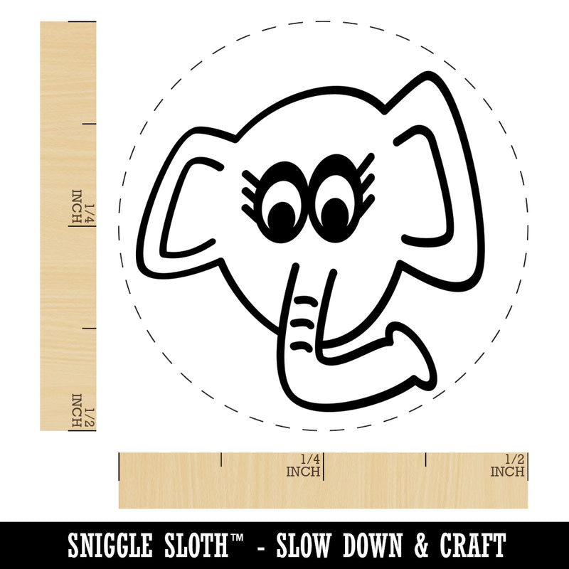 Elegant Elephant Face Self-Inking Rubber Stamp for Stamping Crafting Planners