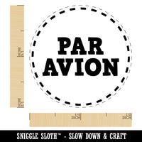 Par Avion Air Mail Dashed Circle Text Self-Inking Rubber Stamp for Stamping Crafting Planners