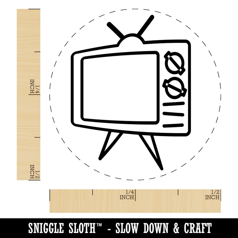 Retro TV Television Self-Inking Rubber Stamp for Stamping Crafting Planners