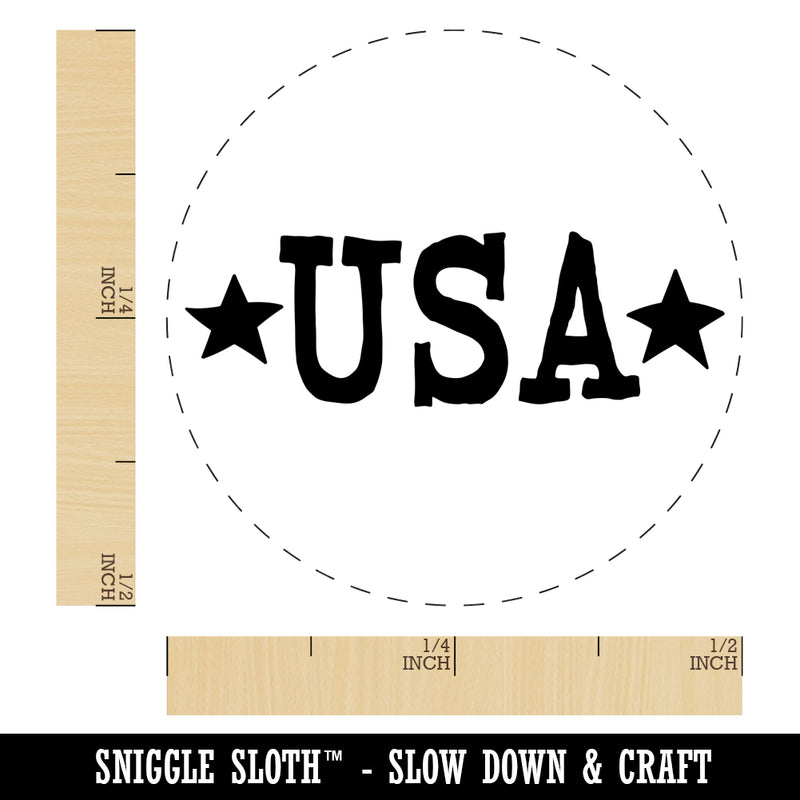 USA with Stars Patriotic Fun Text Self-Inking Rubber Stamp for Stamping Crafting Planners