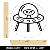 Alien Space Ship UFO Self-Inking Rubber Stamp for Stamping Crafting Planners