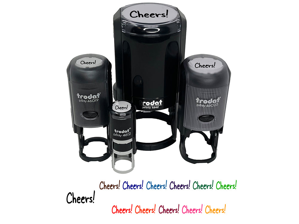 Cheers Fun Text Self-Inking Rubber Stamp for Stamping Crafting Planners
