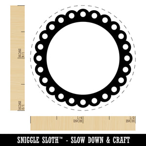 Fancy Scallop Round Frame Self-Inking Rubber Stamp for Stamping Crafting Planners