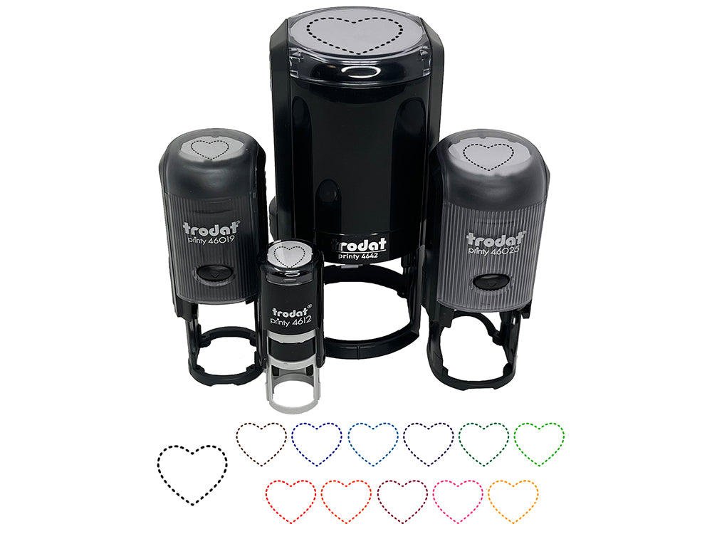 Heart Dashed Love Outline Self-Inking Rubber Stamp for Stamping Crafting Planners