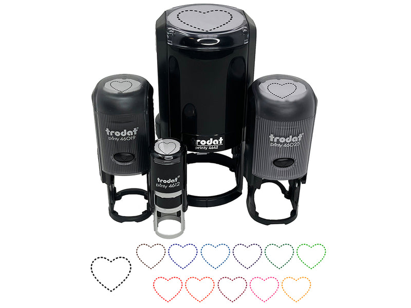 Heart Dashed Love Outline Self-Inking Rubber Stamp for Stamping Crafting Planners