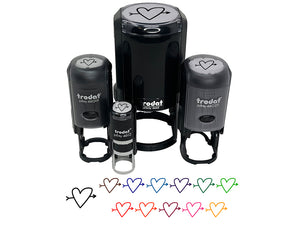 Heart Outline with Arrow Self-Inking Rubber Stamp for Stamping Crafting Planners