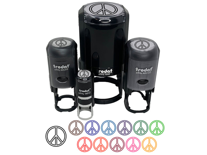 Peace Sign Outline Self-Inking Rubber Stamp for Stamping Crafting Planners