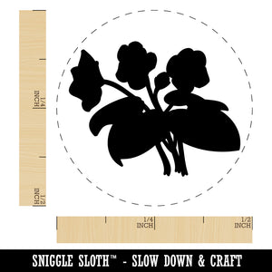 Violets Flowers Solid Self-Inking Rubber Stamp for Stamping Crafting Planners