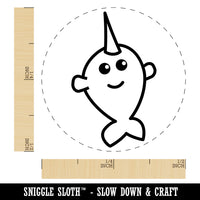 Adorable Narwhal Kawaii Doodle Self-Inking Rubber Stamp for Stamping Crafting Planners