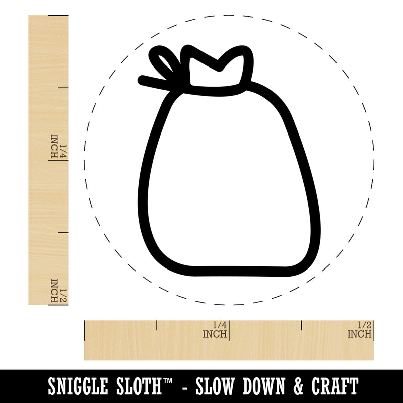 Bag with Tie Outline Self-Inking Rubber Stamp for Stamping Crafting Planners