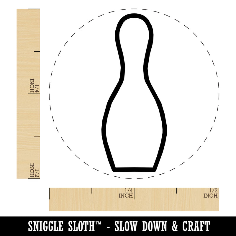 Bowling Pin Outline Self-Inking Rubber Stamp for Stamping Crafting Planners