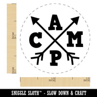 Camp Stylized with Arrows Self-Inking Rubber Stamp for Stamping Crafting Planners