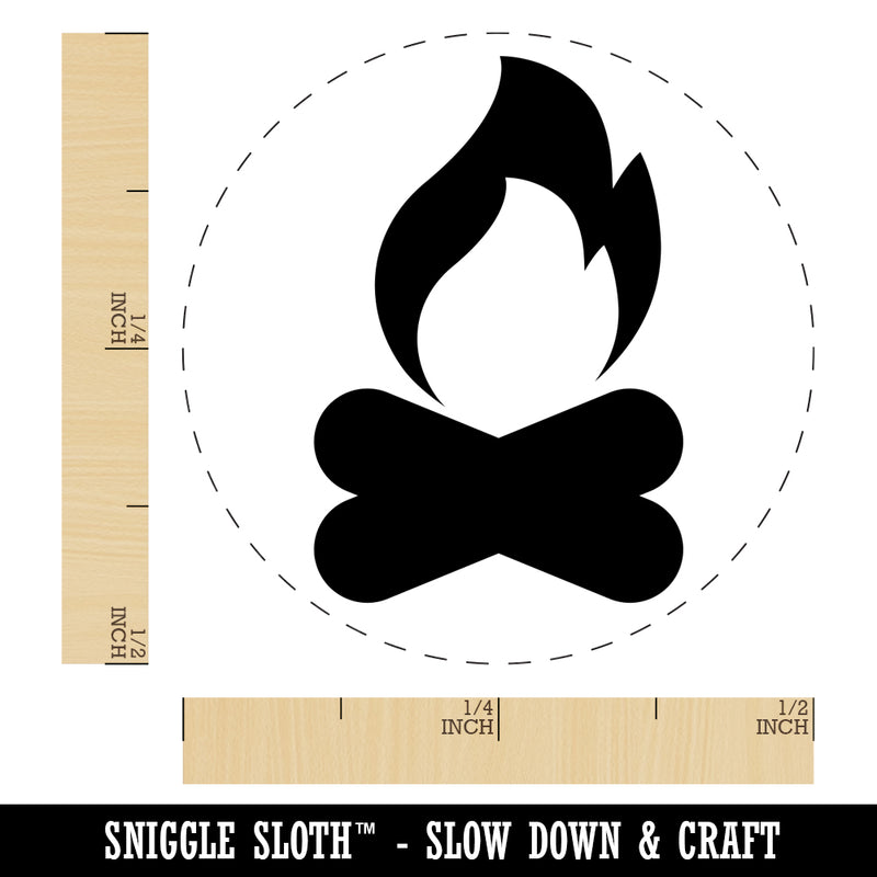 Campfire Fire Symbol Self-Inking Rubber Stamp for Stamping Crafting Planners