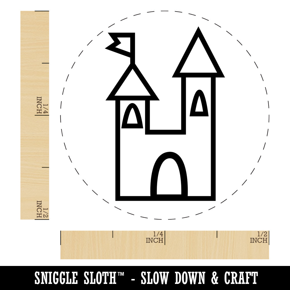 Castle Fairytale Self-Inking Rubber Stamp for Stamping Crafting Planners