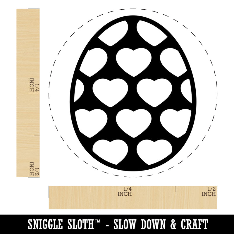 Egg with Hearts Self-Inking Rubber Stamp for Stamping Crafting Planners