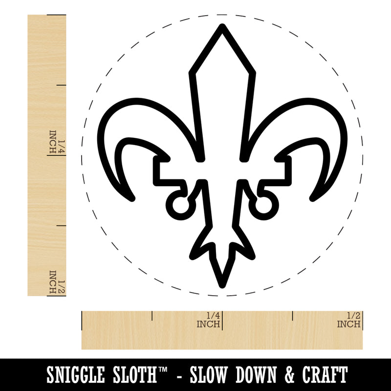 Fleur De Lis French Mardi Gras Outline Self-Inking Rubber Stamp for Stamping Crafting Planners