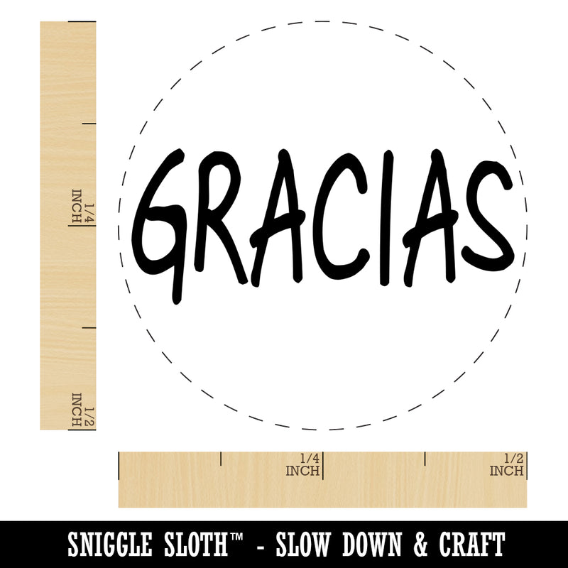 Gracias Thank You Spanish Fun Text Self-Inking Rubber Stamp for Stamping Crafting Planners