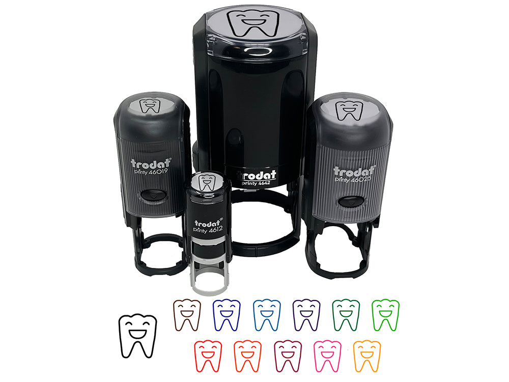 Happy Smiling Tooth Dentist Self-Inking Rubber Stamp for Stamping Crafting Planners