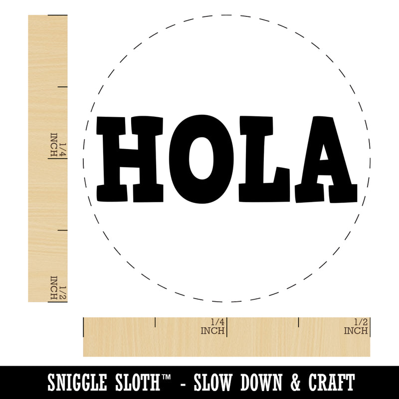 Hola Spanish Hi Hello Self-Inking Rubber Stamp for Stamping Crafting Planners