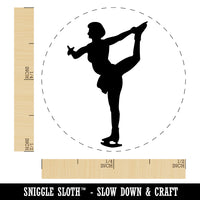 Ice Skating Skater Solid Self-Inking Rubber Stamp for Stamping Crafting Planners