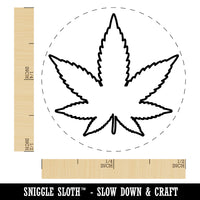 Marijuana Leaf Outline Self-Inking Rubber Stamp for Stamping Crafting Planners