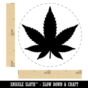 Marijuana Leaf Solid Self-Inking Rubber Stamp for Stamping Crafting Planners