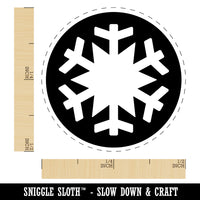 Snowflake in Circle Winter Snowing Self-Inking Rubber Stamp for Stamping Crafting Planners