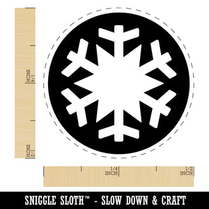 Snowflake in Circle Winter Snowing Self-Inking Rubber Stamp for Stamping Crafting Planners